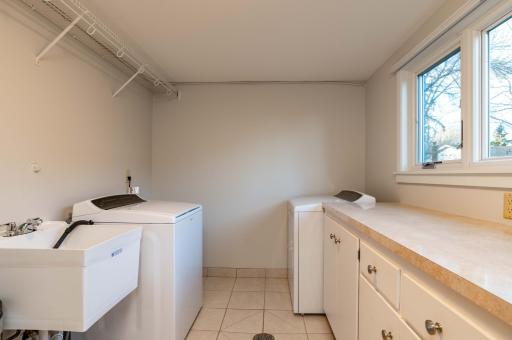 laundery room with utility sink and folding area