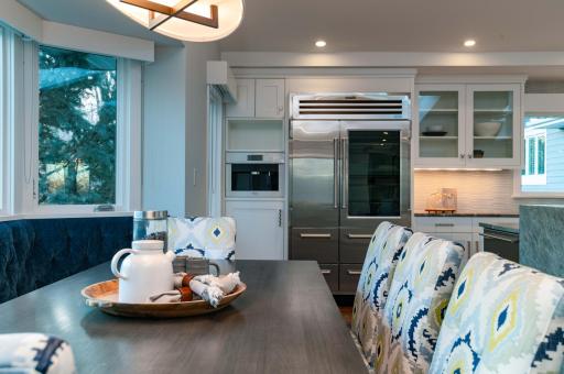built-in coffee machine & commercial grade refrigerator