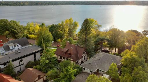 Aerial view of the lake across from the 32nd St Beach