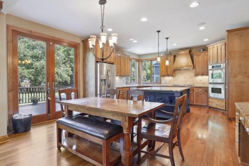 The expansive kitchen is a culinary haven.