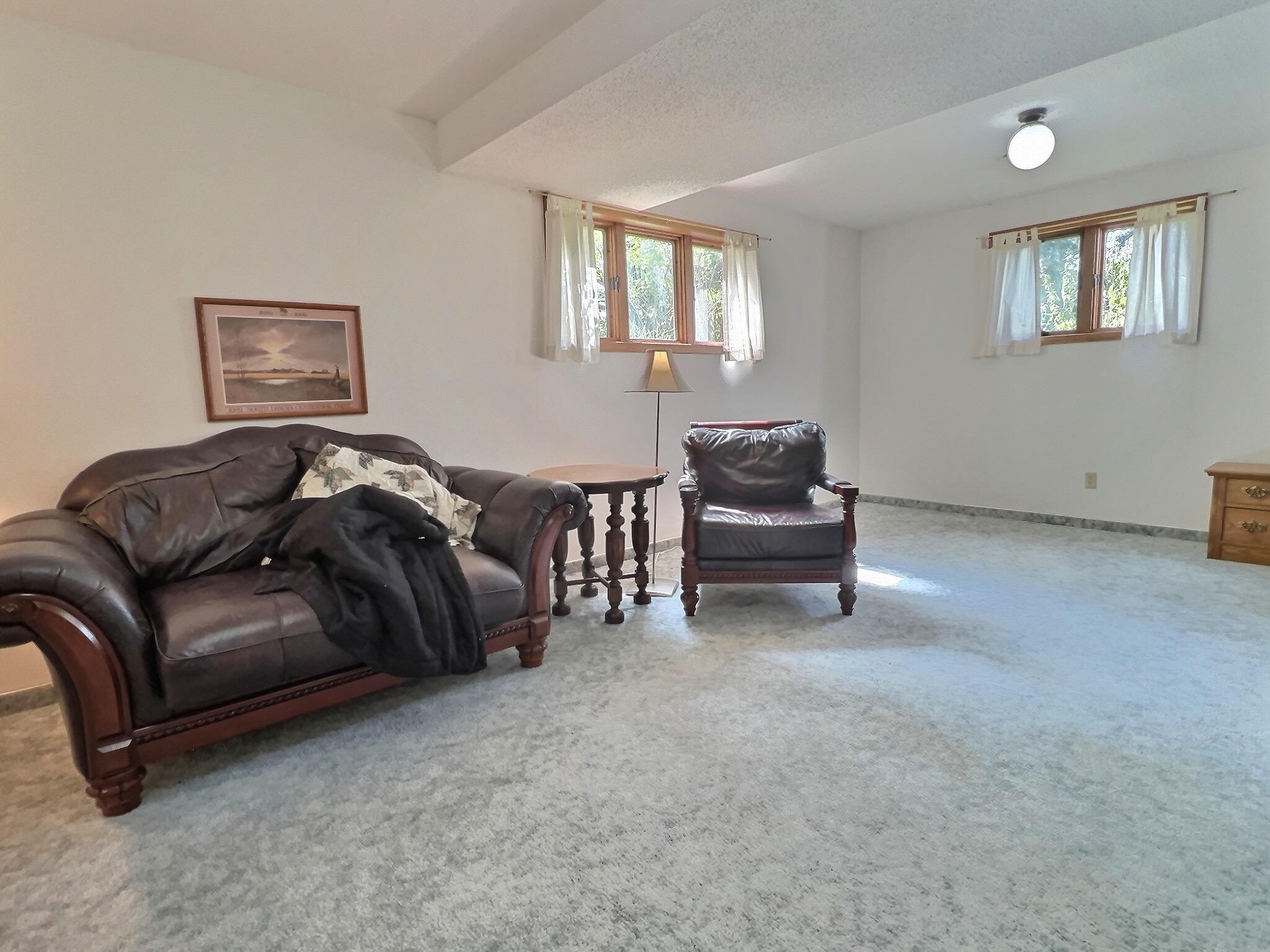Family room with daylight windows
