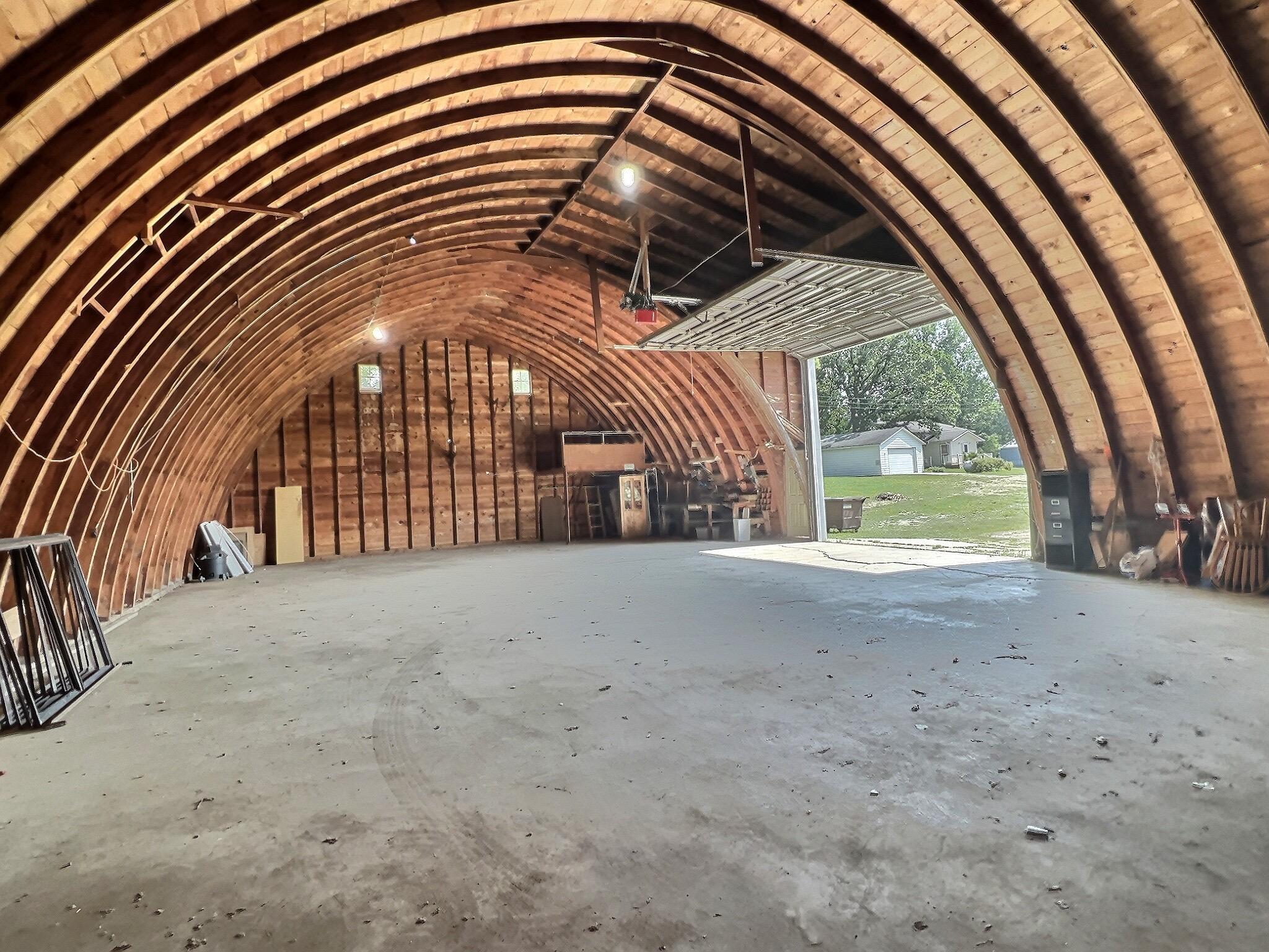 Quonset (approx. 40' x 72') interior