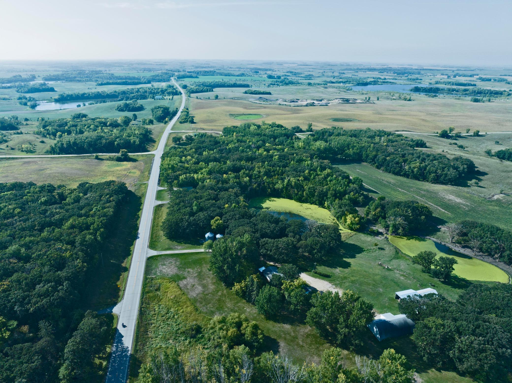 Looking south along MN Hwy 32 toward MN Hwy 34 which is 1.25 miles away