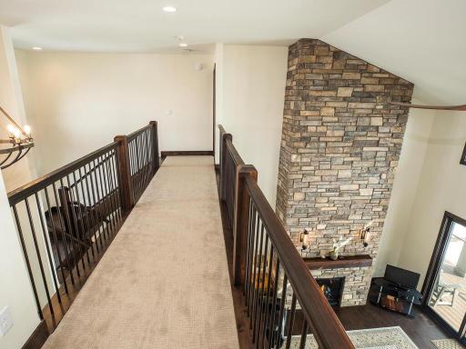 Cat Walk with views of the Living Room & Lake.