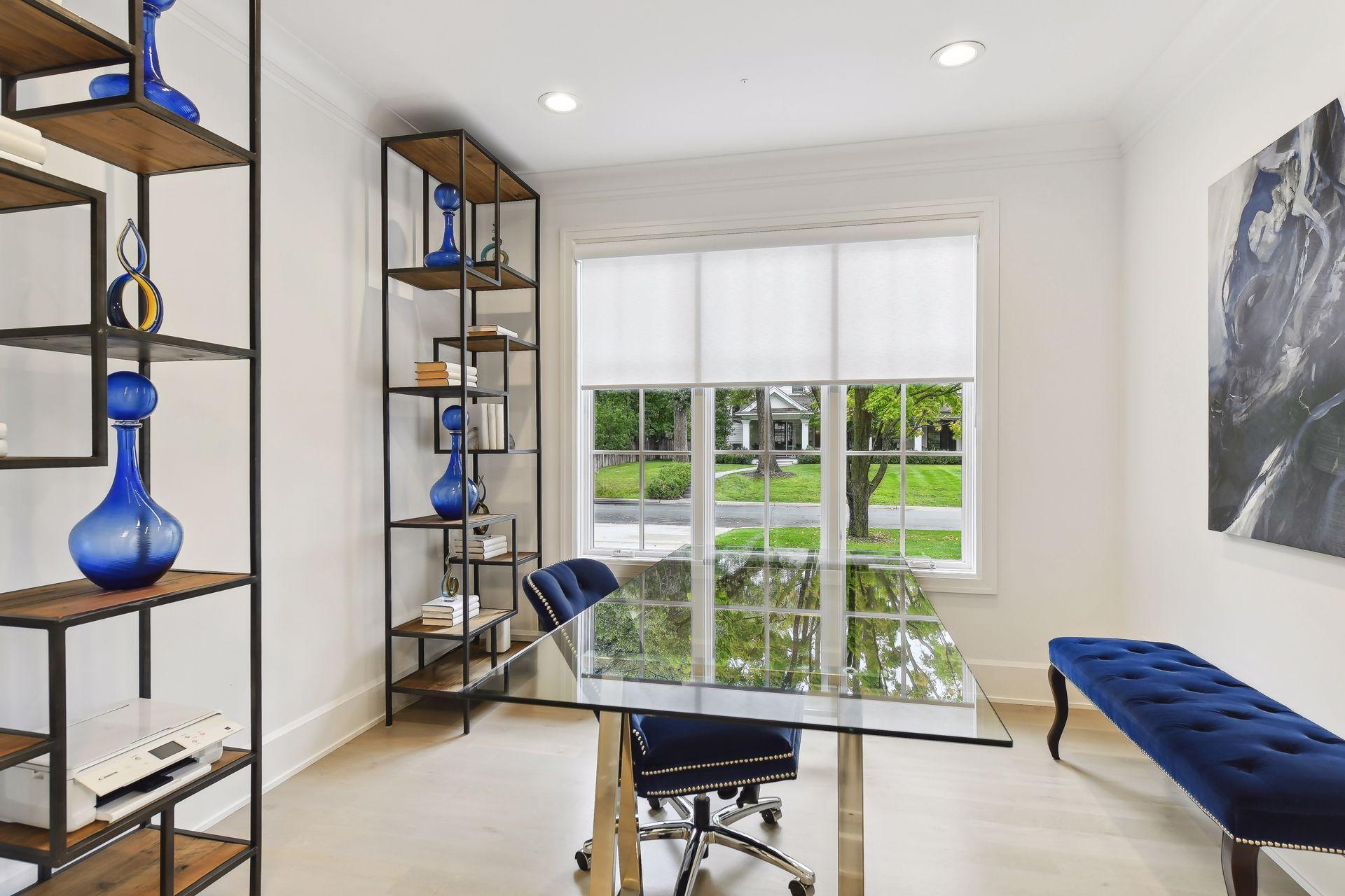 Main floor office with plenty of light