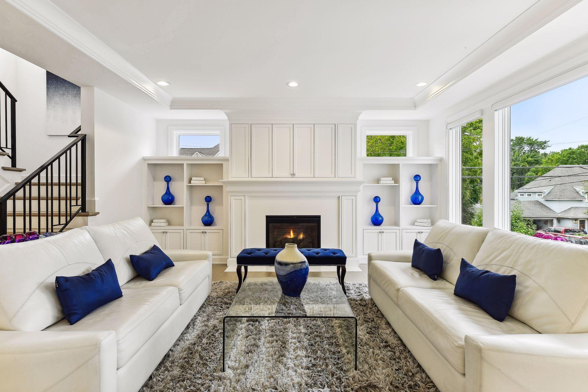 Family room with gas fireplace