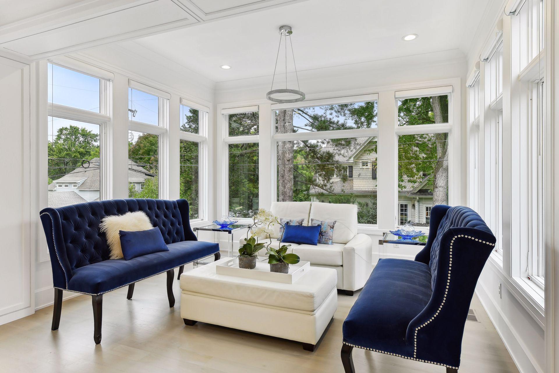 Living room with all windows