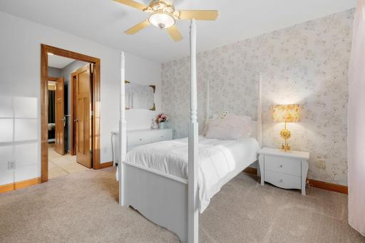 Alternate views of Bedroom 3 w/ ceiling fan and direct access to the Full Jack & Jill Bathroom
