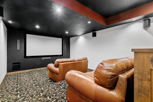 Surround sound speaker system w/ projection equipment and screen