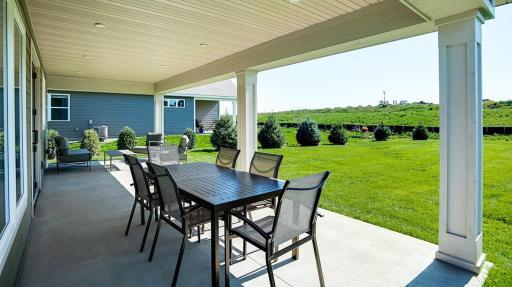 Outdoor seating at the community clubhouse.