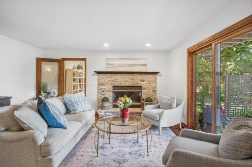 The living room is adorned with floor-to-ceiling windows that showcase yet another mesmerizing view and offer additional access to the deck.