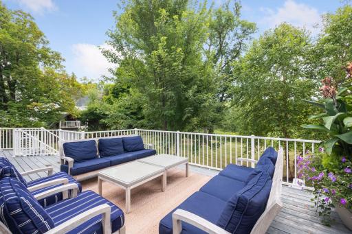 Large deck with great views of the yard.