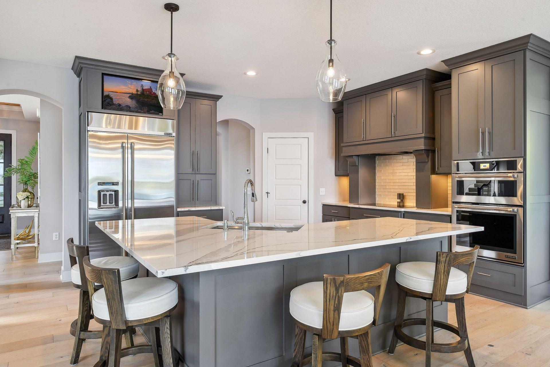 Enjoy whipping up tasty meals or testing out new recipes with a professional stainless steel JennAir appliance package.