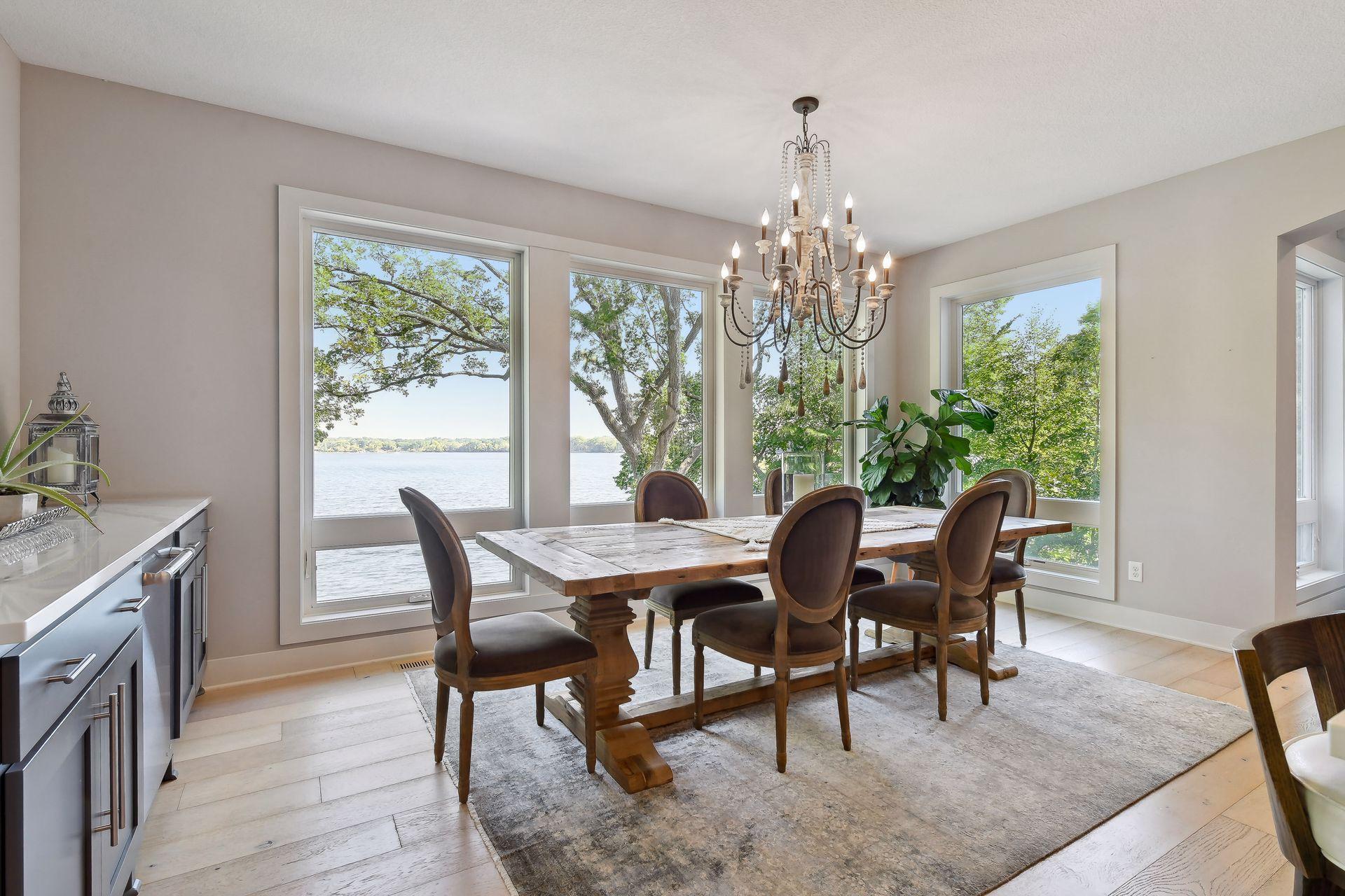 The Dining Room is an impeccable space to gather and share a meal. The built-in buffet and beverage chiller are perfect for hosting holiday dinners and larger celebrations.