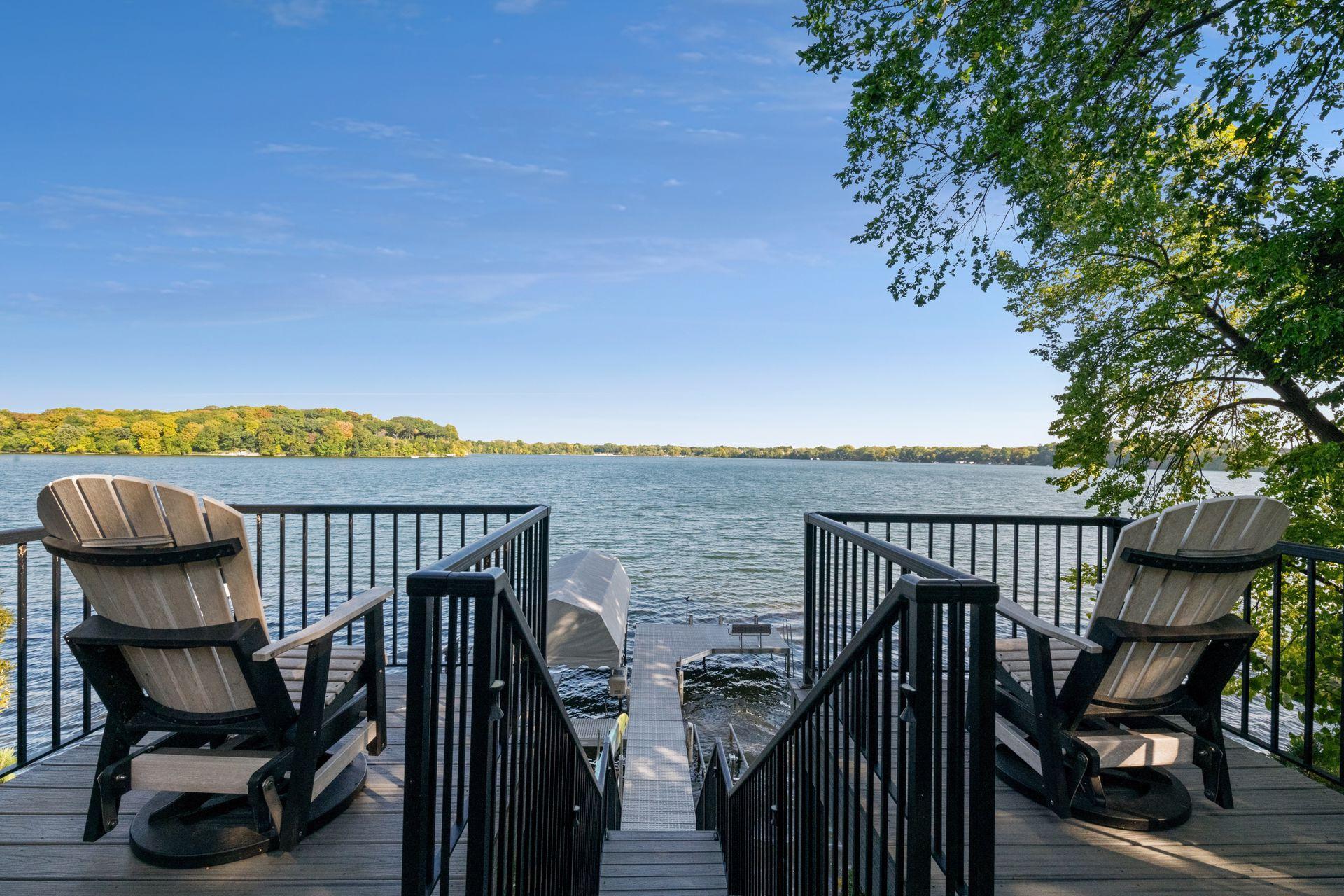 Constructed with maintenance-free materials, the lakeside Deck and staircase also features lighting and electrical service.