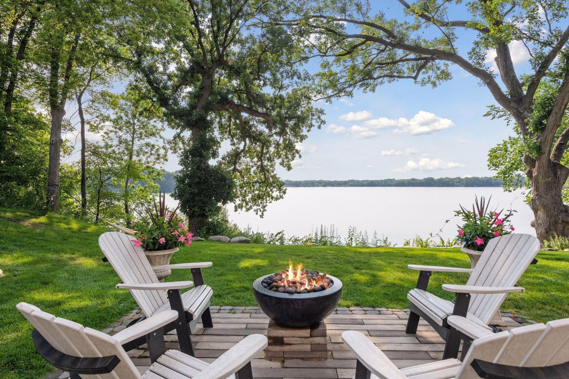 The patio was crafted with Tecnho-Bloc pavers and a plumbed gas line for your campfire bowl.