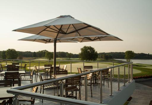 View from Arnie's Restuarant at the clubhouse-view of the lake and golf course!