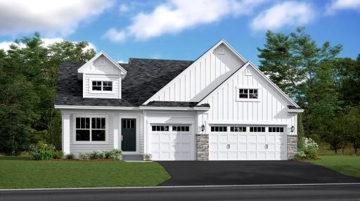 Approximate rendering of the front of the to-be-built home.