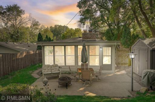 Twilight view from the north looking at the 3 season porch