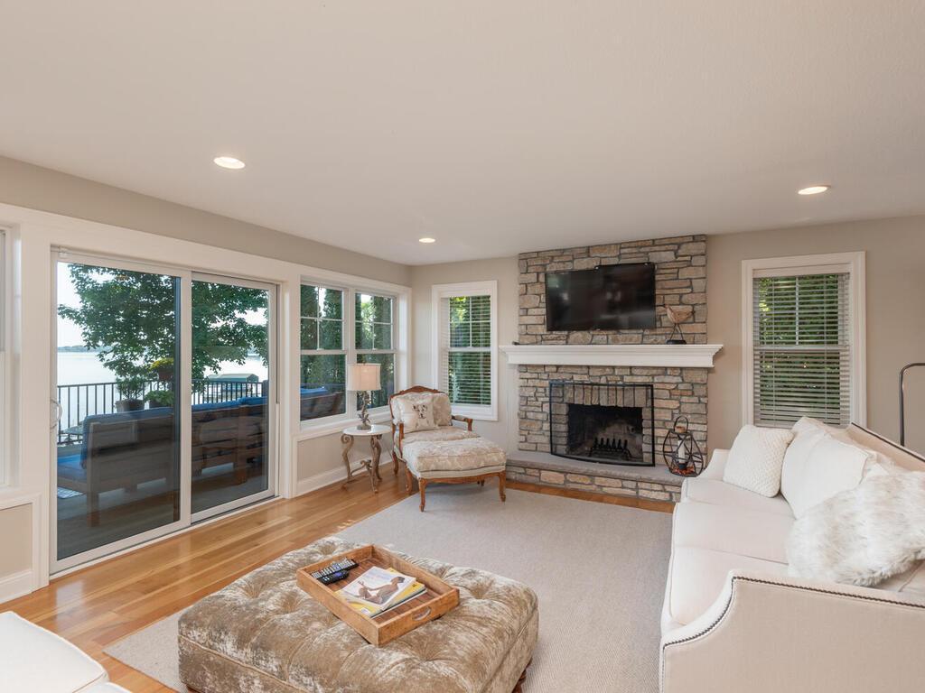 Beautiful stone fireplace