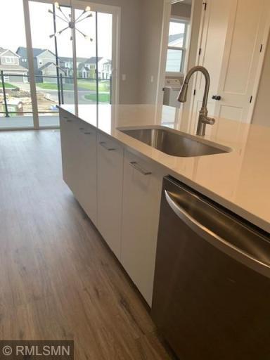 Photo for 16060 Eagleview Drive, Lakeville, MN 55044 - Listing #6434031 Large kitchen island with quartz countertops and lots of storage.