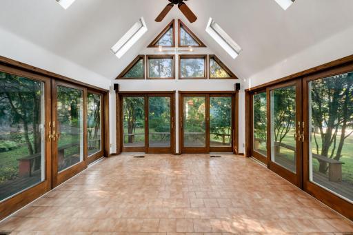 Now this is a sunroom! Surrounded by glass and skylights, you will enjoy relaxing in the natural light.