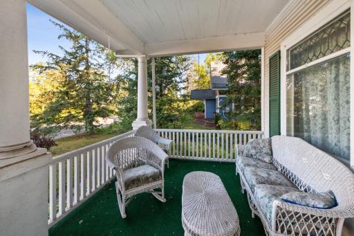 The classic front porch is covered and adds an outdoor space to enjoy even if the weather is not cooperating.