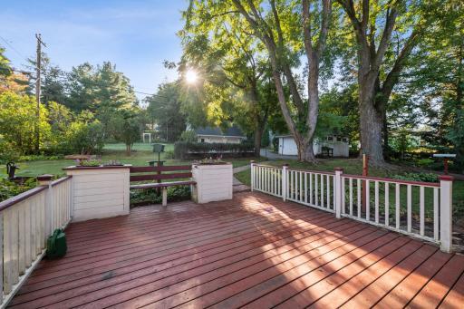A view of the back deck - perfect for outdoor relaxation.