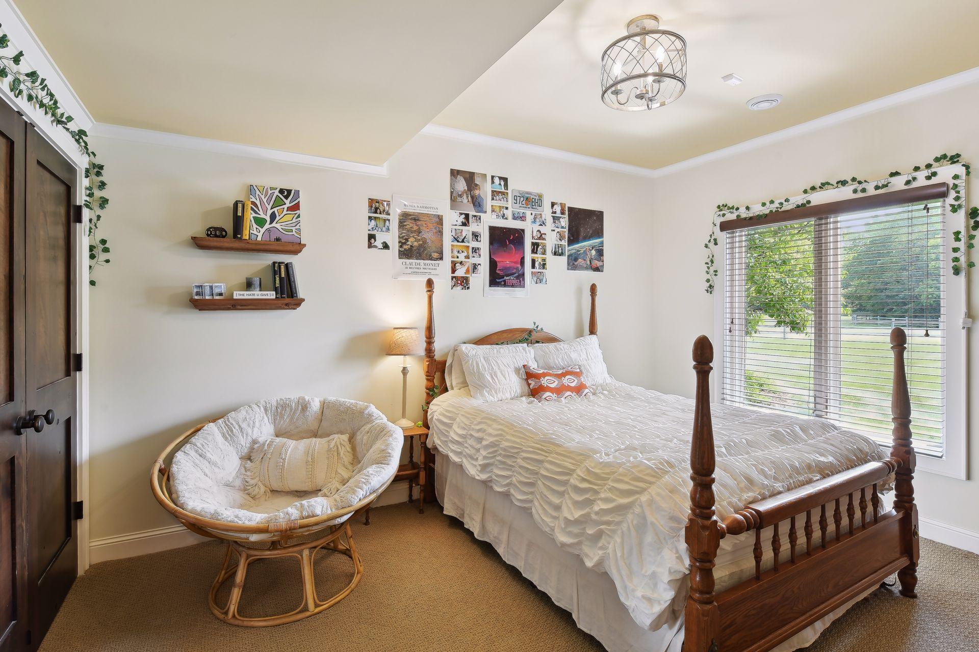Lower level bedroom with adjacent bathroom