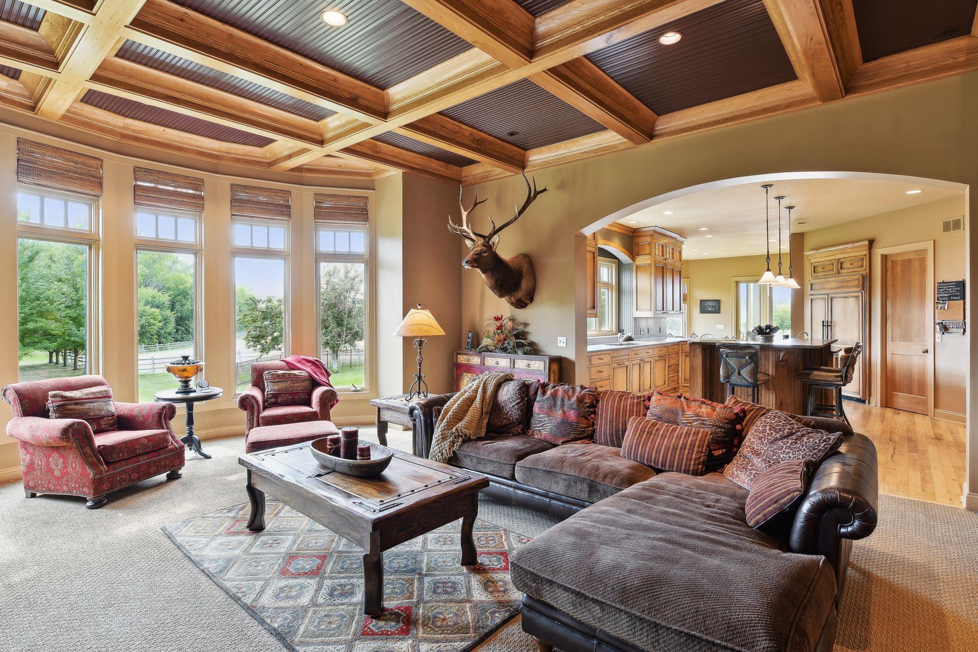 View from family room into kitchen