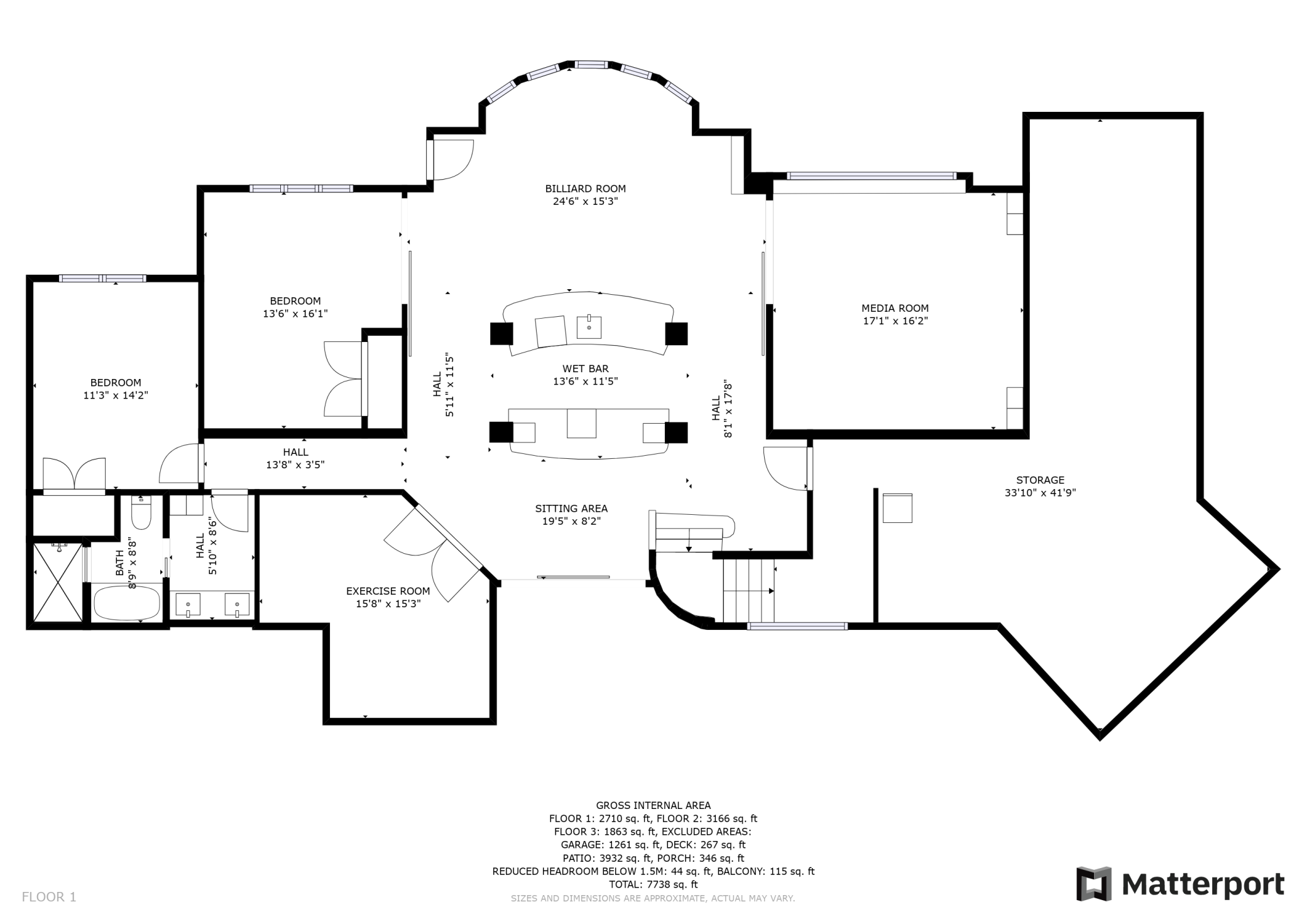 Lower level of house