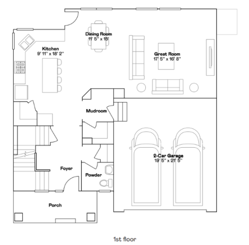 Alexander main level floorplan.