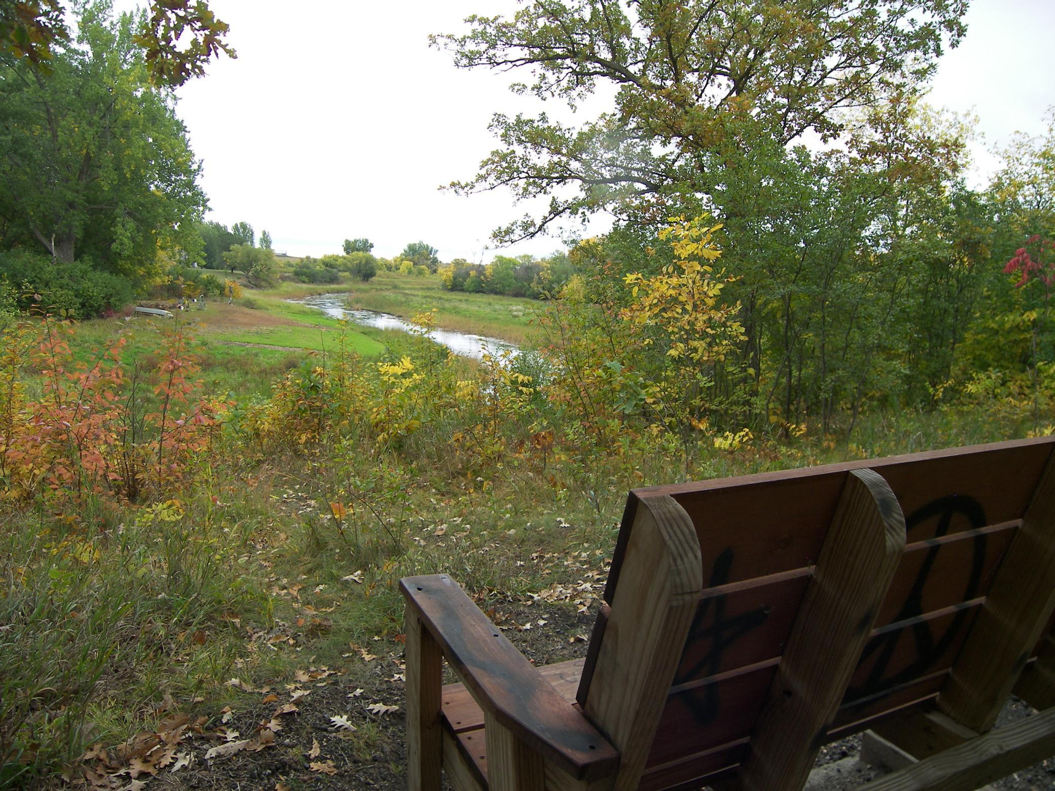 Restful bench to watch the Pelican River