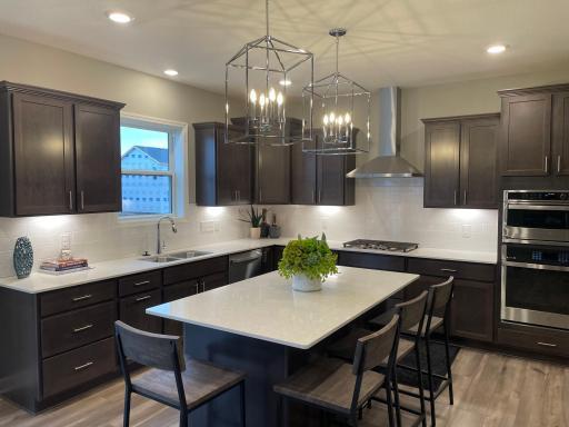 Open and inviting throughout, the fabulous kitchen will be the focal point for all your gatherings. Anchored by a large island, this kitchen has all the features you are looking for in new construction.