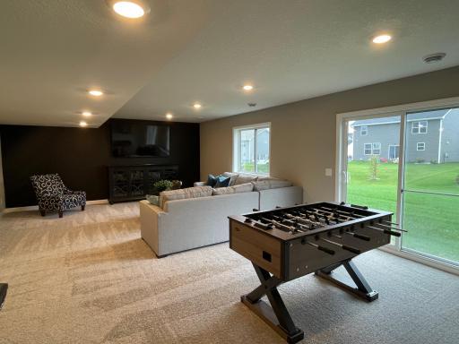 Alternative view of the finished basement.