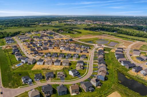 This is an aerial view of Bridlewood Farms in Summer 2022.