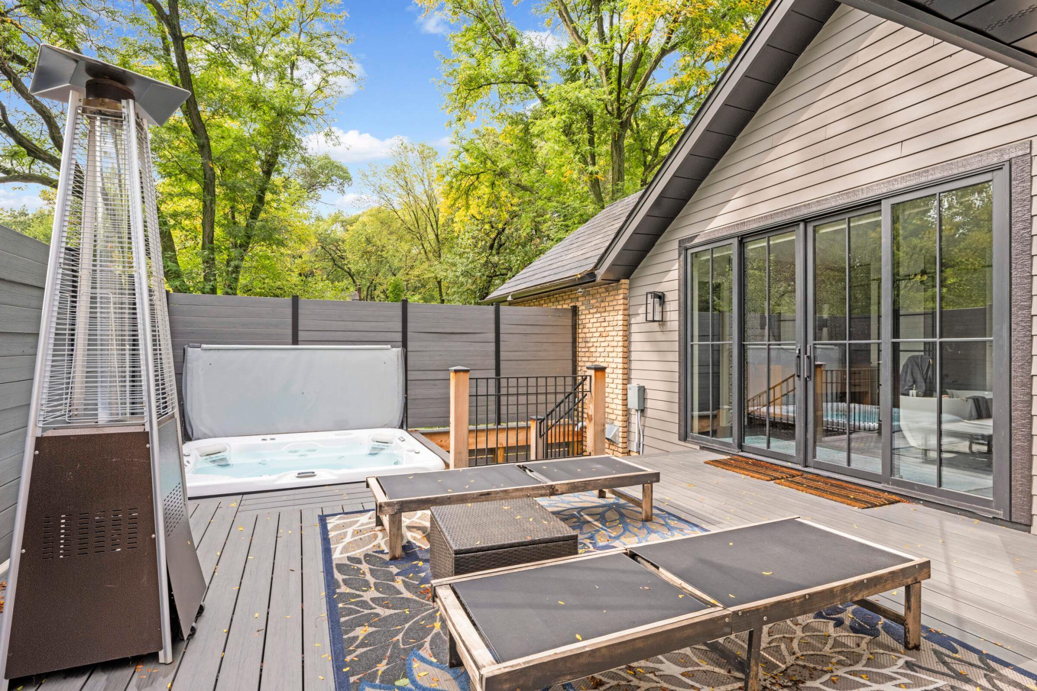 400sqft ensuite private spa deck with hot tub