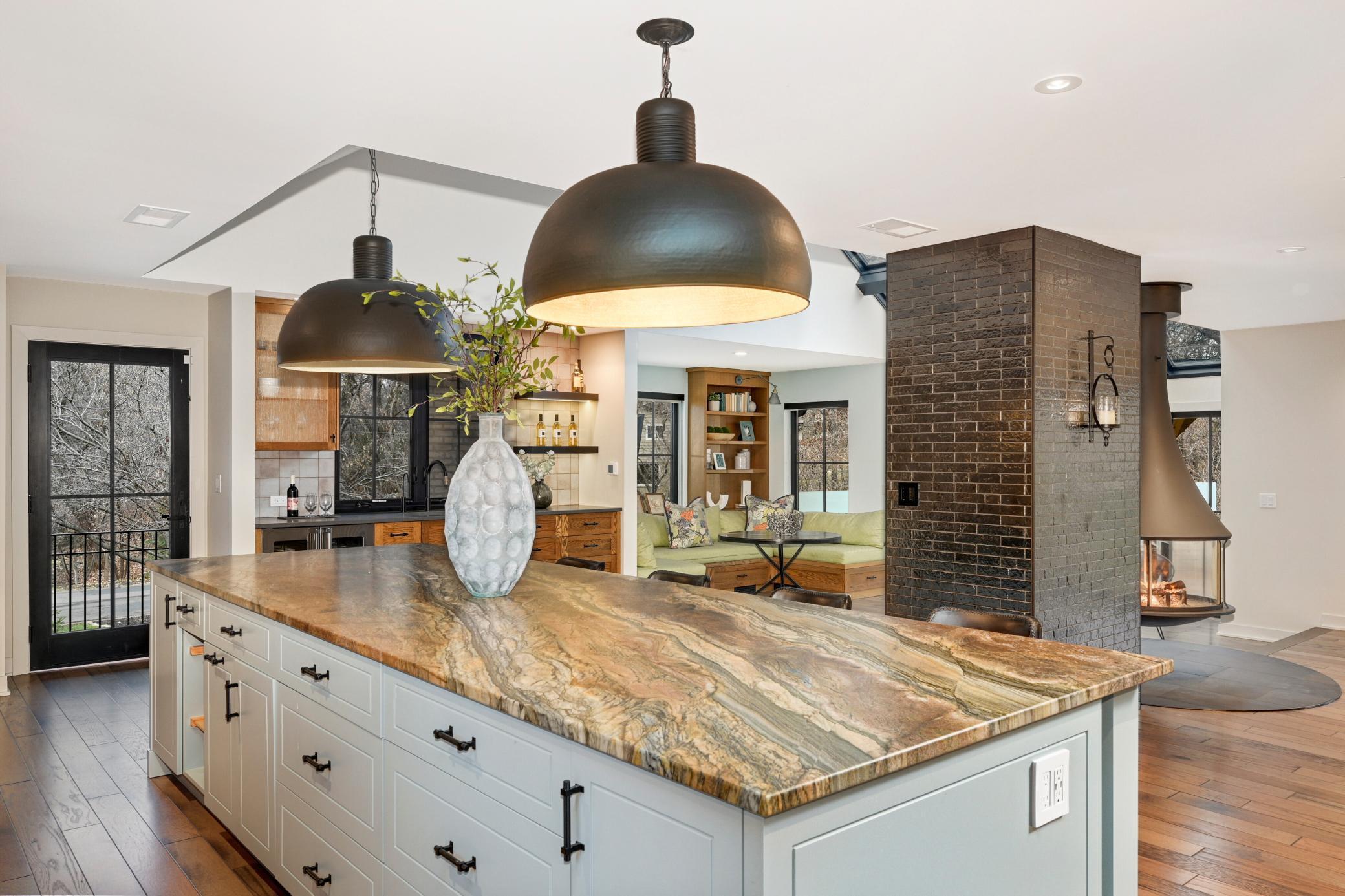 Huge gourmet kitchen center island with loads of drawers, cabinet space, and even your KitchenAid designated built-in