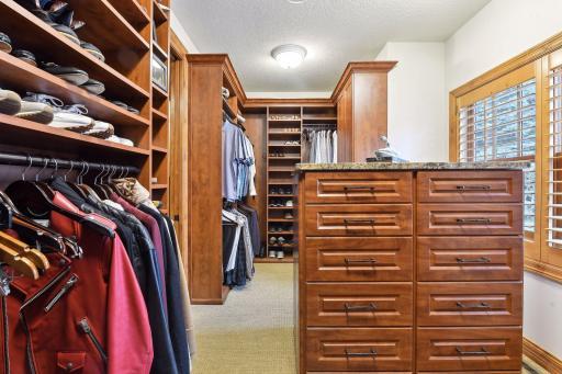 Walk in, spacious primary closet.