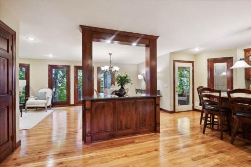 Gleaming hardwood floors are found throughout the main level