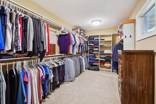 Oversized walk-in closet in the primary bedroom