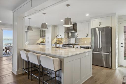 Marble kitchen, stainleess steel appliances