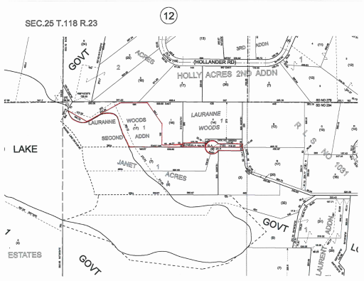 Plat Map of 4 PIDs - Main PID is #17. The 3 additional Common Area PIDs include: #18, #15, and #9.
