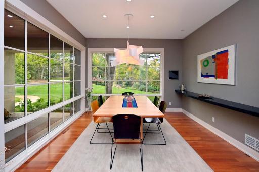 open & charming dining room