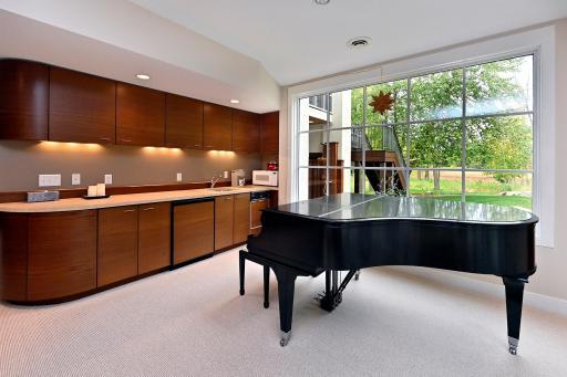 lower level family room wet bar area