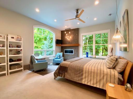 primary main floor suite. lg. windows w primo views