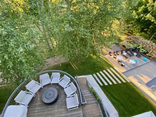pool overlook deck with firepit