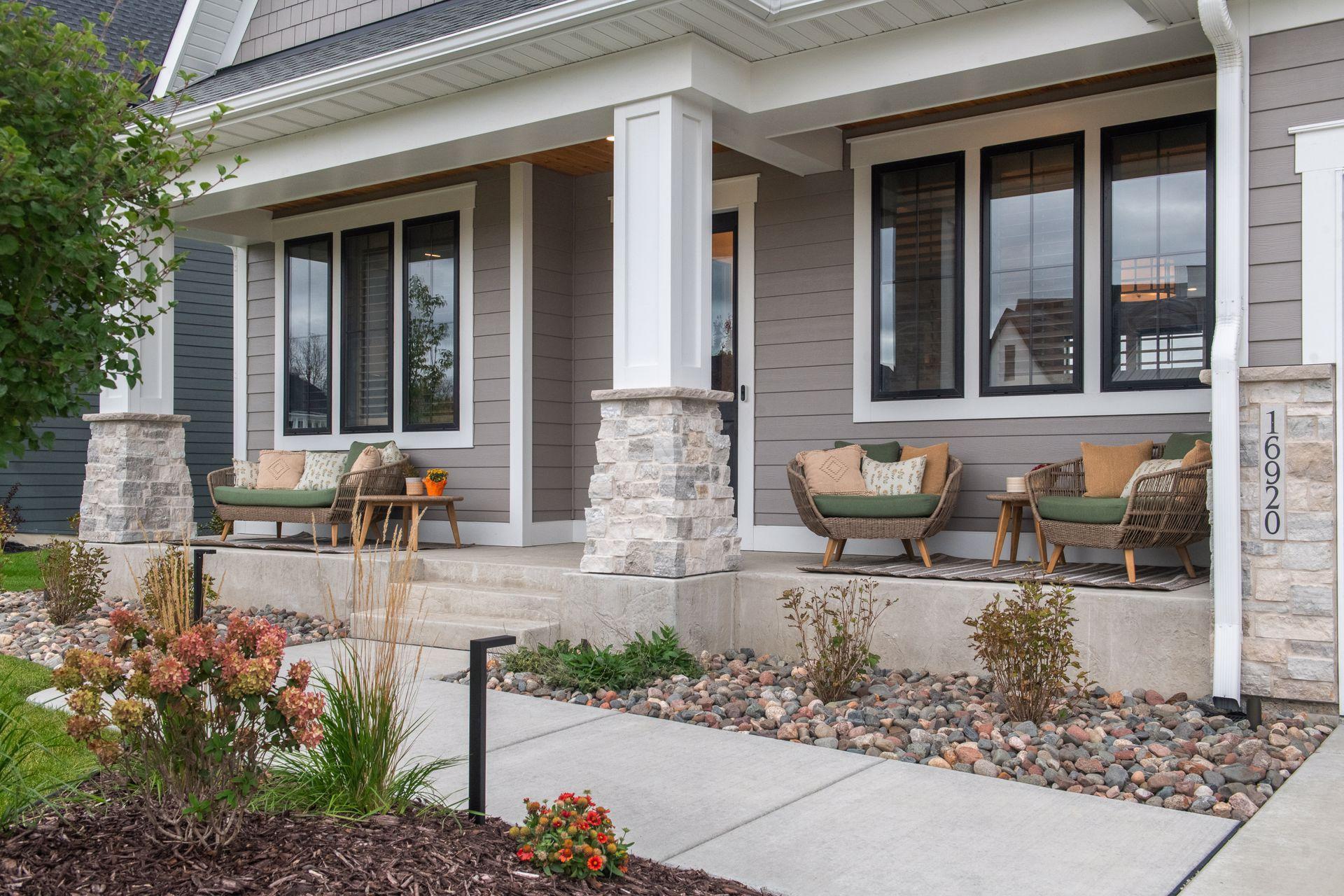 Stamped concrete front porch