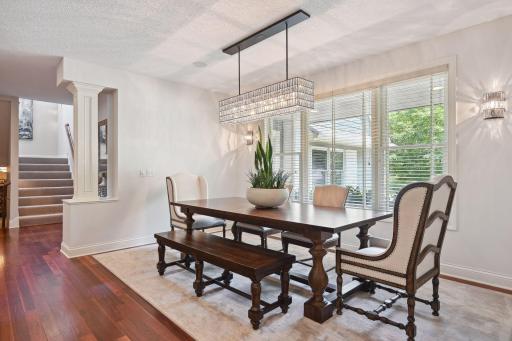 For special occasions or holiday celebrations, the Formal Dining Room has been updated with designer light fixtures and offers plenty of room for your gathering.