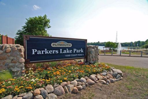 Parkers Lake Park sits along the shoreline on the opposite side of the lake. This park offers a wide variety of amenities from sand volleyball courts to hockey rinks.